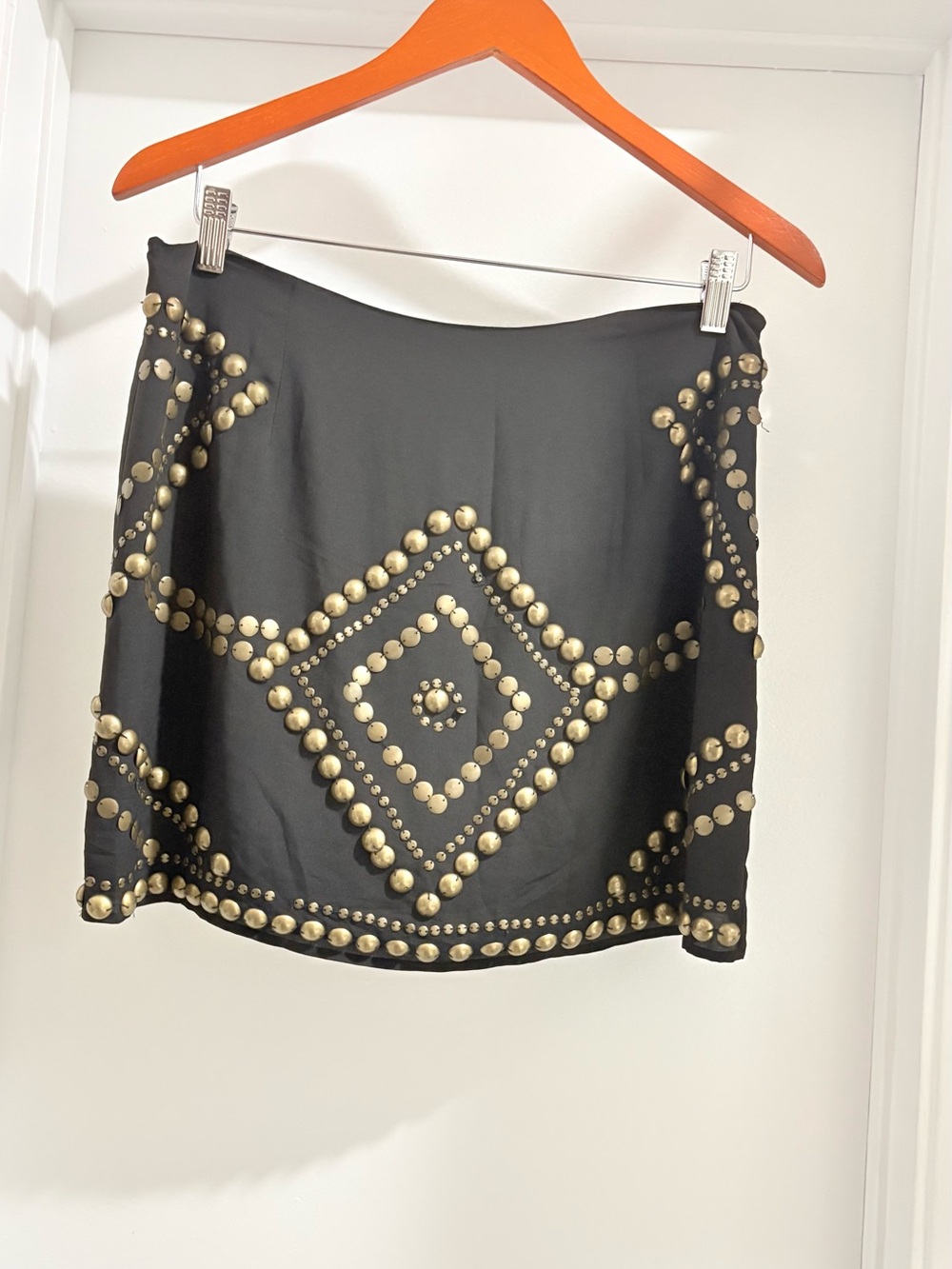 NWOT Remain Black Mini Skirt with Gold Stud Embellishments - Picture 1 of 7